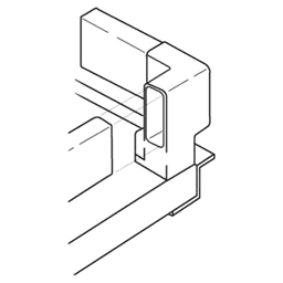 Grass Zargen 6100 Left-Hand Corner Bracket in White - Front View