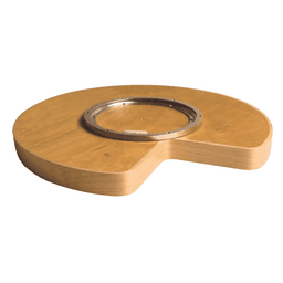 32" Kidney Single Tray Lazy Susan on Aluminum Ball-Bearing Swivel w/Detent - Alt Image 1