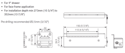 Grass Dynapro Zinc Rear Mount Brackets for 9" Drawer Slides, Installation Depth 269mm-299mm