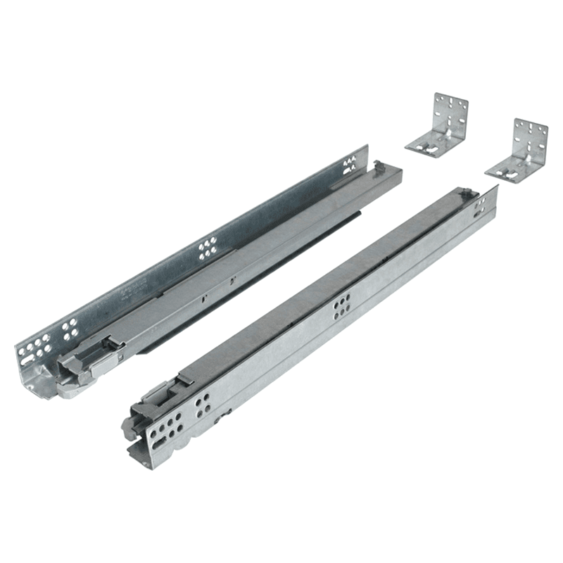 Dynapro 2D Right Hand Drawer Slide with 100lb Capacity, Full Extension, Undermount, Soft-Closing, Zinc, 21" Main - Image