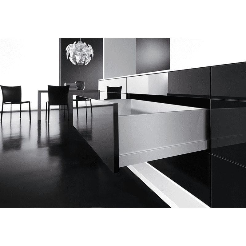 Tool-free drawer front removal and installation with synchronized slide technology