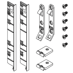 Nova Pro Scala Inset Panel Accessory Set with Railing, Stone finish, 3-1/2 inches, front-bottom connectors, installation hooks