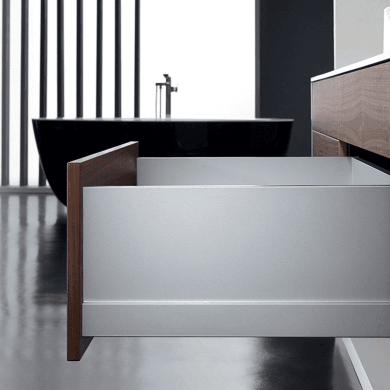 Integrated height, side, and tilt adjustment for practical standard drawer