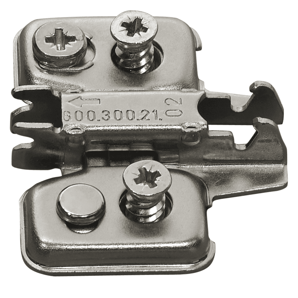 Nexis 1-D Adjustable Wing Mounting Plate, 2-Point Fixing, Nickel-Plated, with Pre-Mounted Euro Screws, 2mm - Alt Image 1