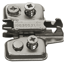 Nexis 1-D Adjustable Wing Mounting Plate, 2-Point Fixing, Nickel-Plated, with Pre-Mounted Euro Screws, 2mm - Alt Image 1