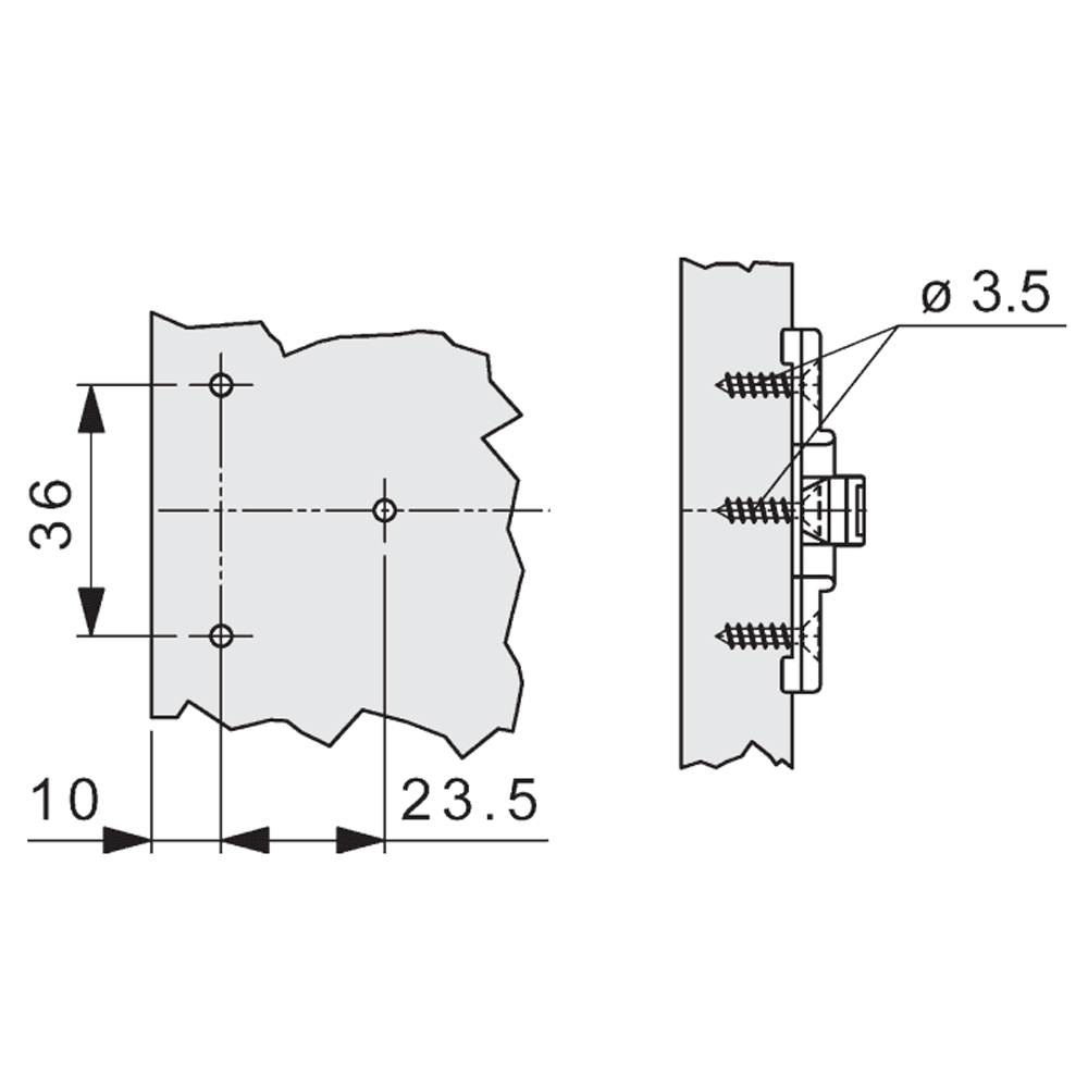 Nexis Adjustable Face Frame Mounting Plate, Nickel-Plated, Screw-On, 0mm - Alt Image 1