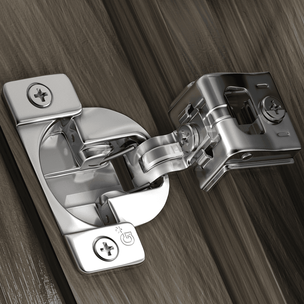 TEC 864 108˚ Opening Wrap-Around Face Frame Hinge, 45mm Boring Pattern, Self-Closing, 1-1/2" Overlay, Dowelled - Alt Image 1
