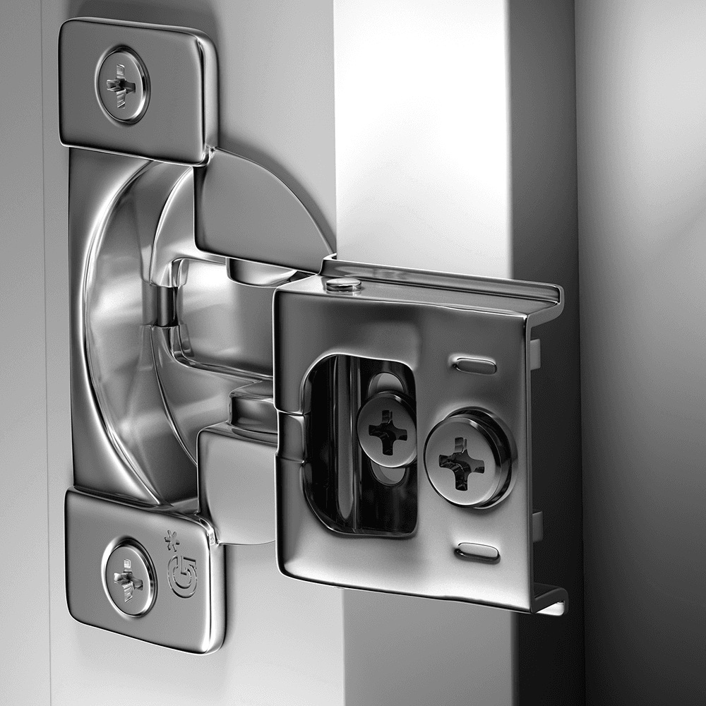 TEC 864 108&#730; Opening Side-Mount Face Frame Hinge, 45mm Boring Pattern, Self-Closing, 1-1/4" Overlay, Screw-On - Alt Image 3