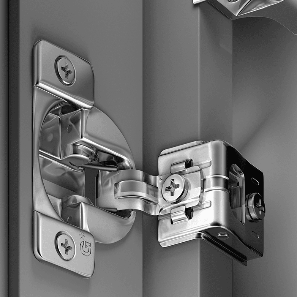 TEC 864 108&#730; Opening Side-Mount Face Frame Hinge, 45mm Boring Pattern, Soft-Closing, 1-3/8" Overlay, Dowelled - Alt Image 2