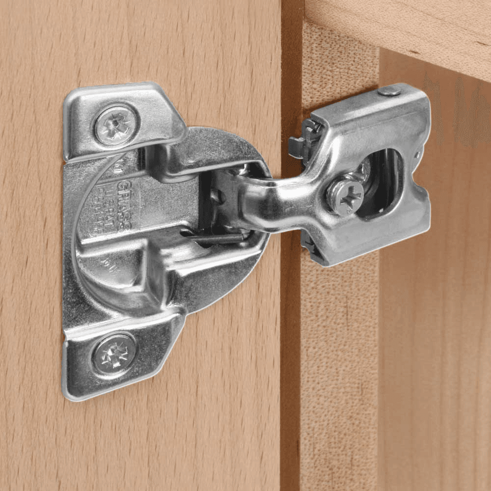 TEC 864 108˚ Opening Side-Mount Face Frame Hinge, 42mm Boring Pattern, Self-Closing, 1-1/2" Overlay, Dowelled - Alt Image 1