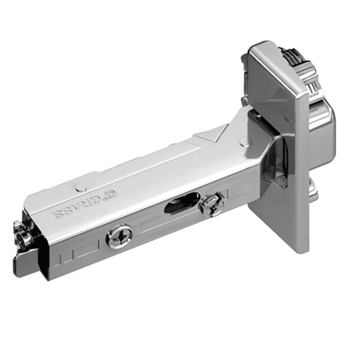 Tiomos 110&#730; Opening Hinge, 42/45mm Bore Pattern, Soft-Closing, Full Overlay, Nickel-Plated, Impresso - Main Image