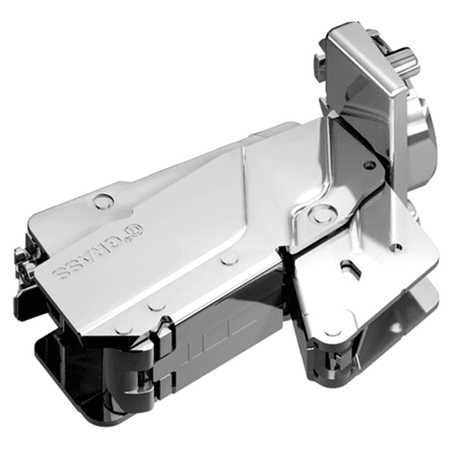 Tiomos 160&#730; Opening Hinge, 42/45mm Bore Pattern, Soft-Closing, Overlay, Nickel-Plated, Impresso - Main Image