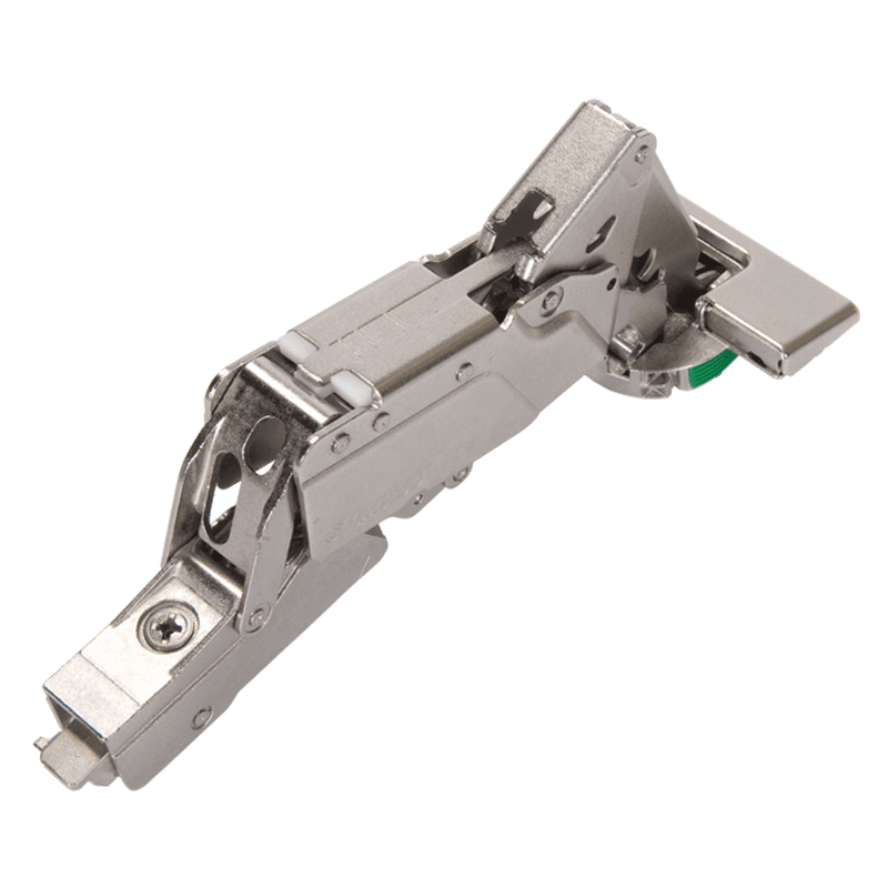 Tiomos 95&#730; Opening Thick Door Hinge, 42mm/45mm Bore Pattern, Soft-Closing, Half Overlay, Nickel-Plated, Impresso - Main Image