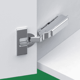 Tiomos 110&#730; Opening Hinge, 45mm Bore Pattern, Soft-Closing, Full Overlay, Nickel-Plated, Dowelled - Alt Image 1