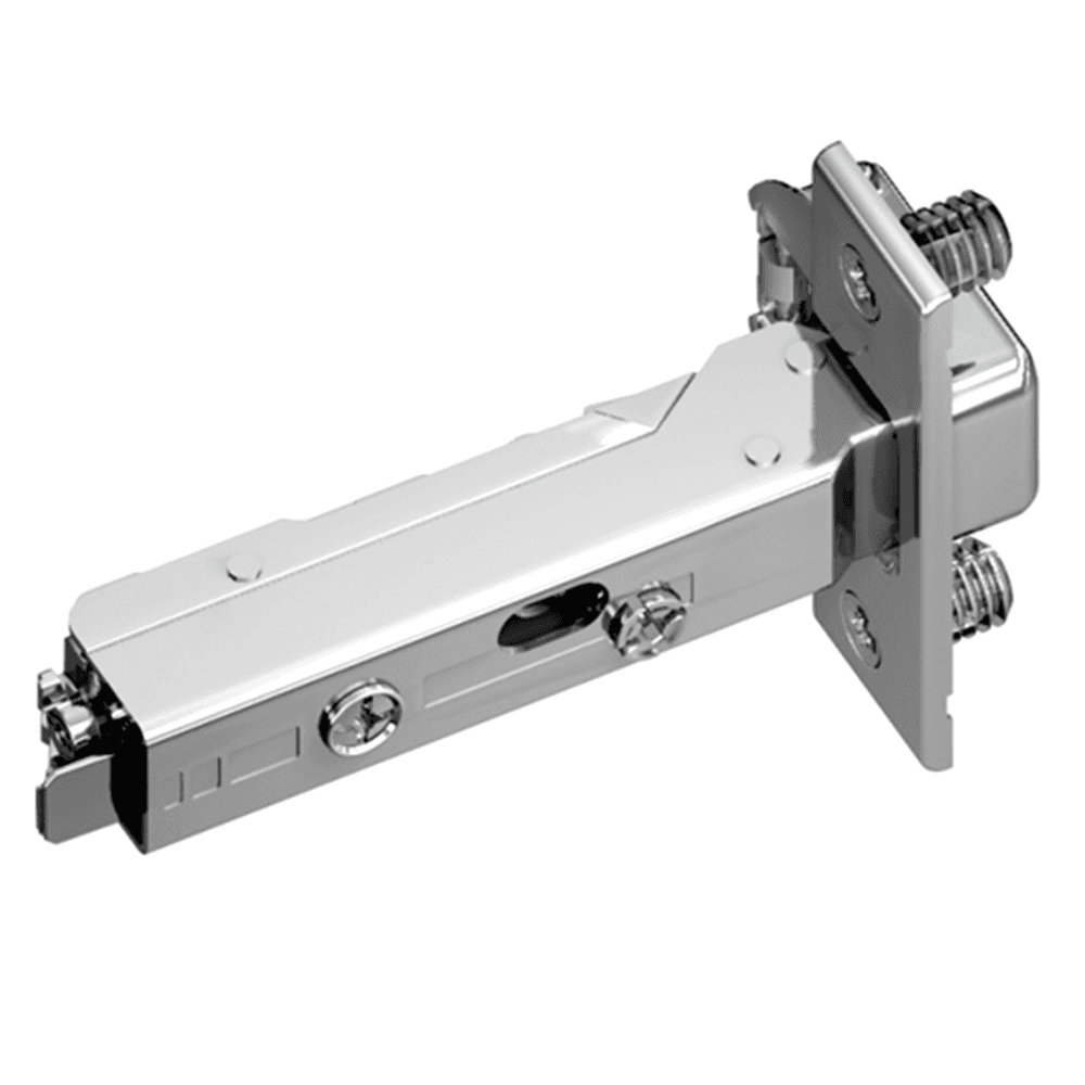 Tiomos 120&#730; Opening Hinge, 42mm Bore Pattern, Soft-Closing, Overlay, Nickel-Plated, Dowelled - Main Image
