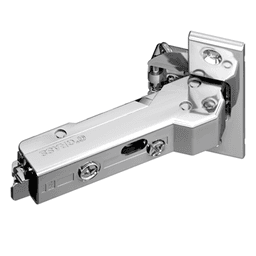 Tiomos +37˚ Angled Corner 110˚ Opening Hinge, 45mm Boring Pattern, Soft-Closing, Overlay, Nickel-Plated, Impresso - Alt Image 2
