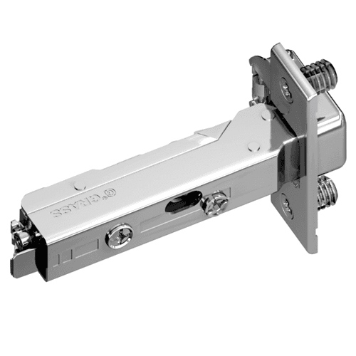 Tiomos 120&#730; Opening Hinge, 45mm Bore Pattern, Soft-Closing, Overlay, Nickel-Plated, Dowelled - Main Image