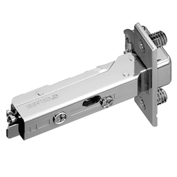 Tiomos 95&#730; Opening Thick Door Hinge, 45mm Bore Pattern, Soft-Closing, Overlay, Nickel-Plated, Dowelled - Main Image
