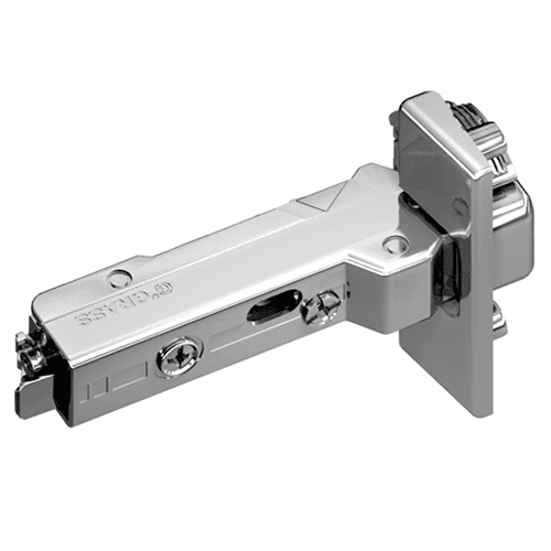 Tiomos 110˚ Opening Hinge, 42/45mm Bore Pattern, Soft-Closing, Half Overlay, Nickel-Plated, Impresso - Main Image