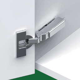 Tiomos 120˚ Opening Hinge, 42/45mm Bore Pattern, Soft-Closing, Half Overlay, Nickel-Plated, Impresso - Alt Image 1