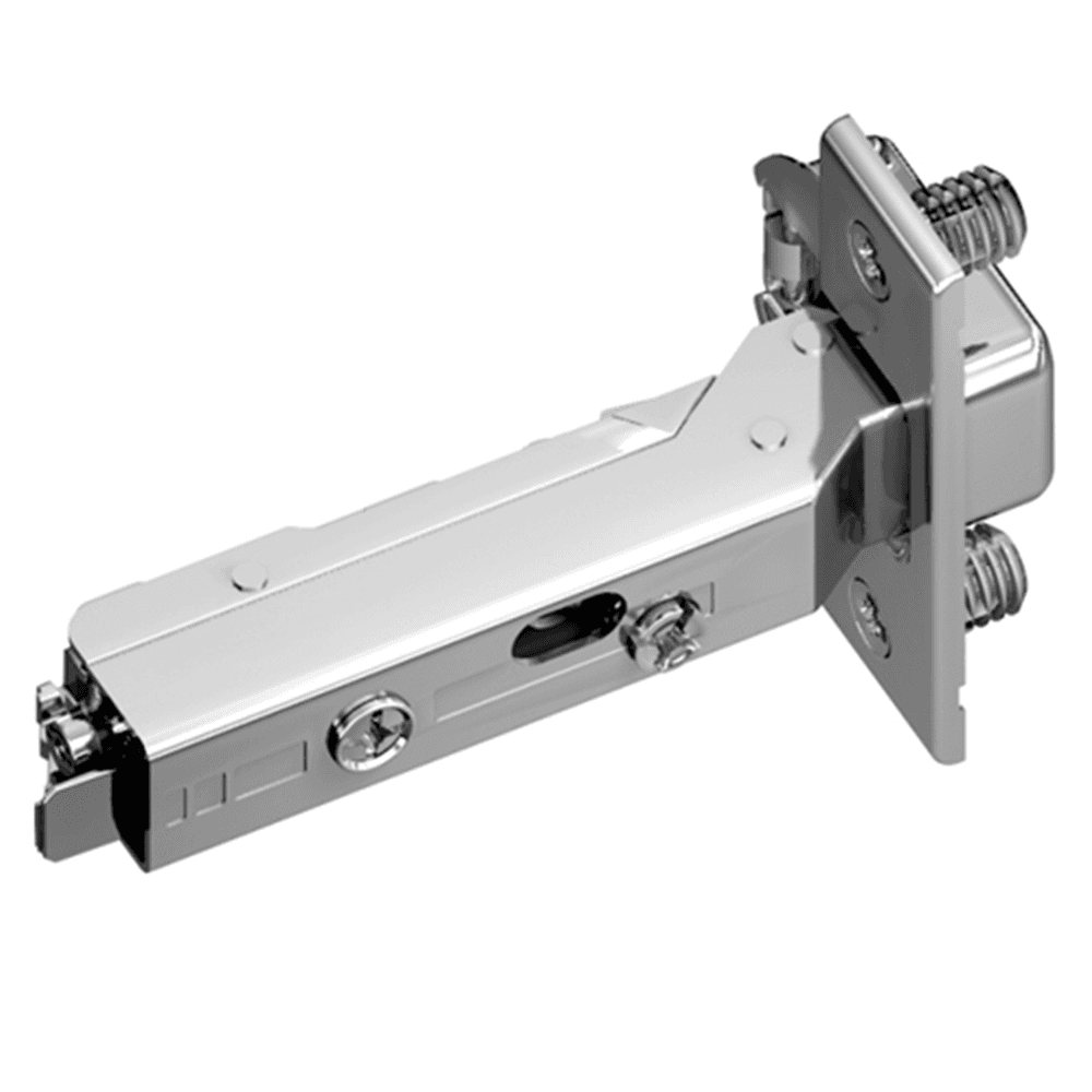 Tiomos 120&#730; Opening Hinge, 42mm Bore Pattern, Self-Closing, Full Overlay, Nickel-Plated, Dowelled - Main Image