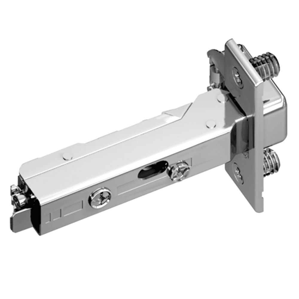 Tiomos 120&#730; Opening Hinge, 42mm Bore Pattern, Self-Closing, Overlay, Nickel-Plated, Dowelled - Main Image