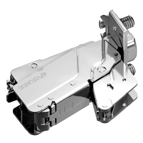Tiomos 160&#730; Opening Hinge, 42mm Bore Pattern, Self-Closing, Overlay, Nickel-Plated, Dowelled - Main Image