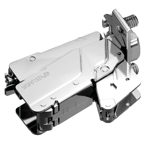 Tiomos 160&#730; Opening Hinge, 42mm Bore Pattern, Soft-Closing, Half Overlay, Nickel-Plated, Dowelled - Main Image