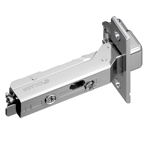 Tiomos 110&#730; Opening Hinge, 45mm Bore Pattern, Soft-Closing, Full Overlay, Nickel-Plated, Screw-On - Main Image