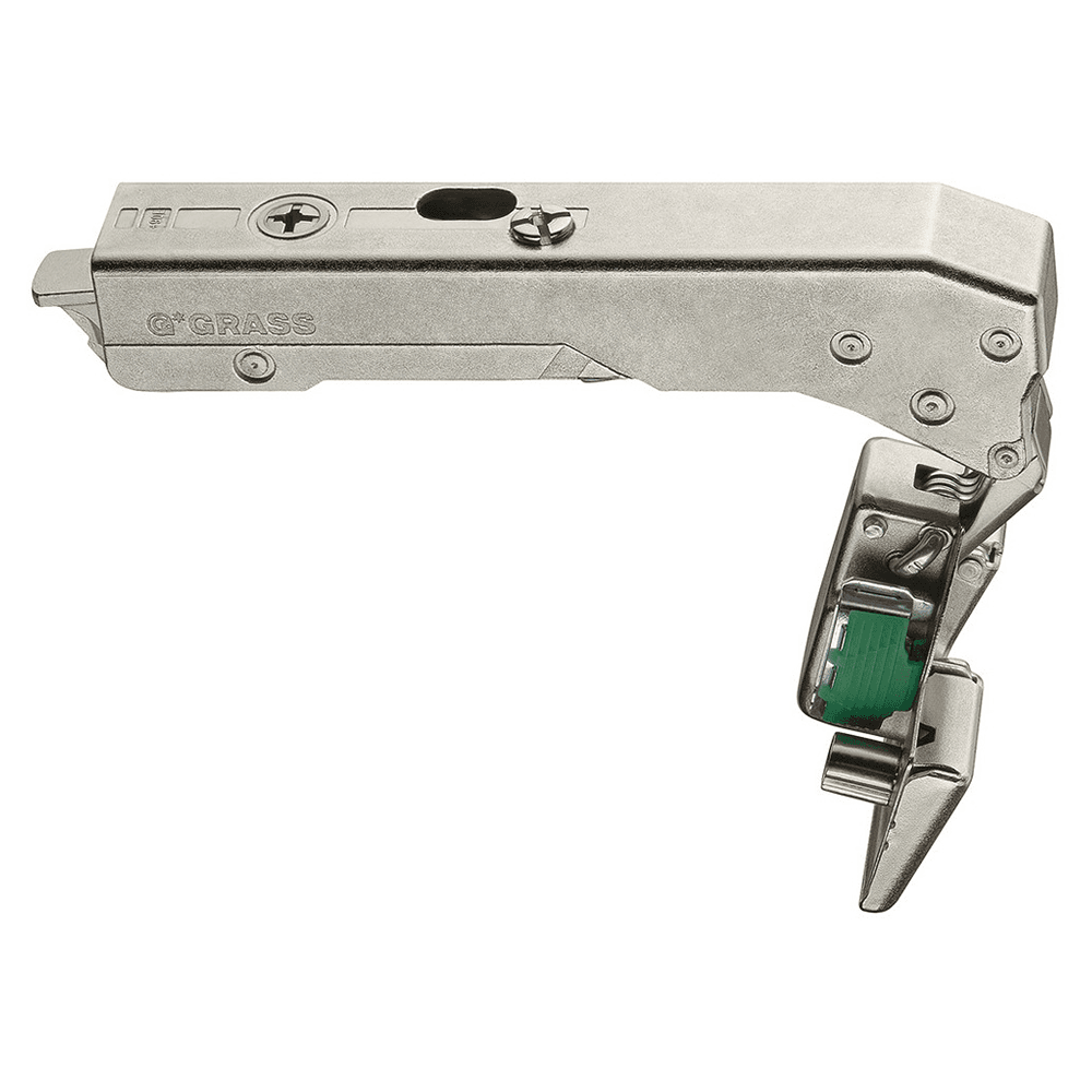 Tiomos Blind Corner 110&#730; Opening Hinge, 45mm Bore Pattern, Self-Closing, Inset, Nickel-Plated, Dowelled - Main Image