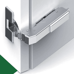 Tiomos Blind Corner 110&#730; Opening Hinge, 45mm Bore Pattern, Self-Closing, Inset, Nickel-Plated, Dowelled - Alt Image 1