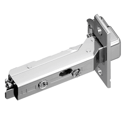 Tiomos 120&#730; Opening Hinge, 45mm Bore Pattern, Self-Closing, Overlay, Nickel-Plated, Screw-On - Main Image