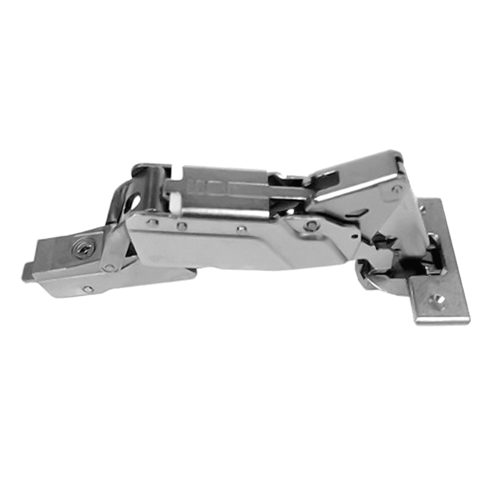 Tiomos 160&#730; Opening Hinge, 45mm Bore Pattern, Soft-Closing, Full Overlay, Nickel-Plated, Screw-On - Main Image