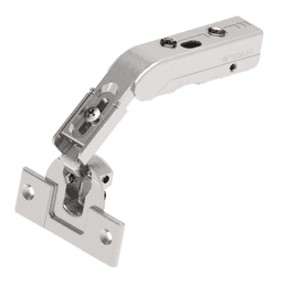 Tiomos Pie-Cut Corner 110&#730; Opening Hinge, 45mm Bore Pattern, Self-Closing, Nickel-Plated, Screw-On - Main Image