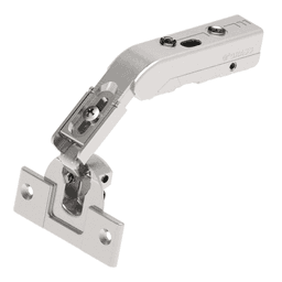 Tiomos Pie-Cut Corner 110&#730; Opening Hinge, 45mm Bore Pattern, Self-Closing, Nickel-Plated, Dowelled - Main Image