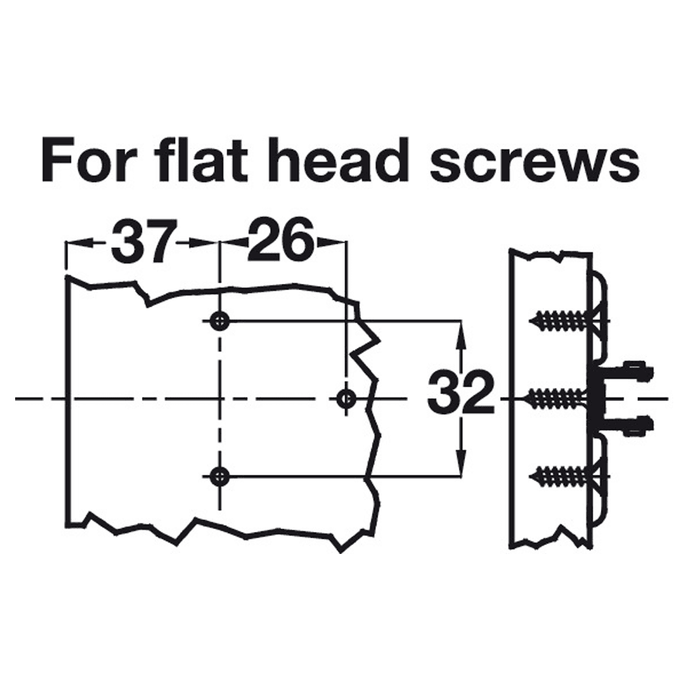 Tiomos Adjustment Wing Mounting Plate for Wood Screws, 4-Point Fixing, Nickel-Plated, Screw-On, 0mm - Alt Image 1