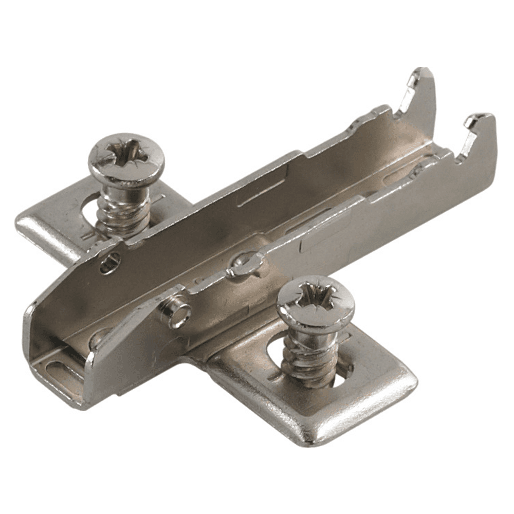 Tiomos Adjustment Wing Mounting Plate with Pre-Mounted Euro Screws, 3-Point Fixing, Nickel-Plated, Screw-On, 3mm - Main Image