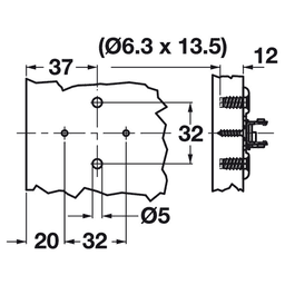 Tiomos Adjustment Wing Mounting Plate with Pre-Mounted Euro Screws, 4-Point Fixing, Nickel-Plated, Screw-On, 0mm - Alt Image 2