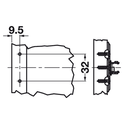 Tiomos Face Frame Mounting Plate for Wood Screws, 2-Point Fixing, Nickel-Plated, Screw-On, 1.5mm - Alt Image 1