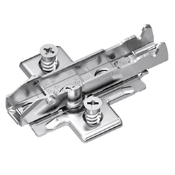 Tiomos Cam Adjustable Frameless Wing Base Plate with Pre-Mounted Euro Screws, Nickel-Plated, 2mm - Alt Image 1