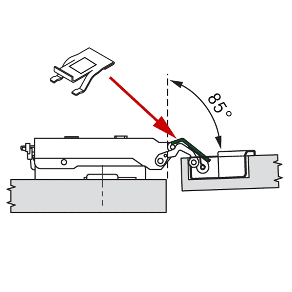 Tiomos 85&#730; Opening Angle Reduction Clip, Nickel-Plated - Alt Image 1