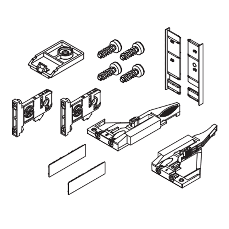 Grass Vionaro H89 Inset Drawer Accessory Set - Silver Gray - Durable and Easy to Install