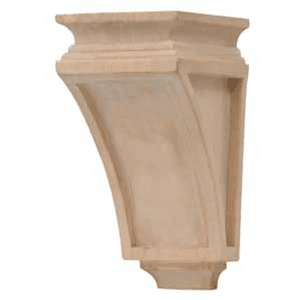 Alder machine-carved wood corbel with Mission design