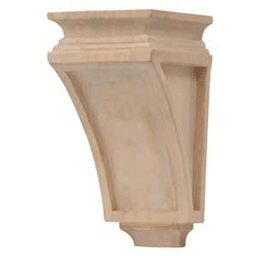 Alder machine-carved wood corbel with Mission design