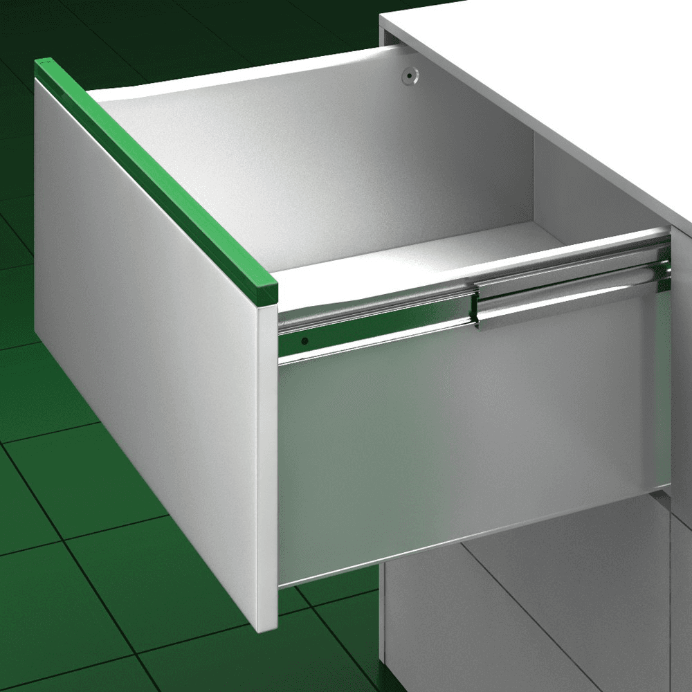 Grass ZBox 6223 Drawer Slide - 100lb Capacity - Full Extension - White Epoxy - 22 - Closeup