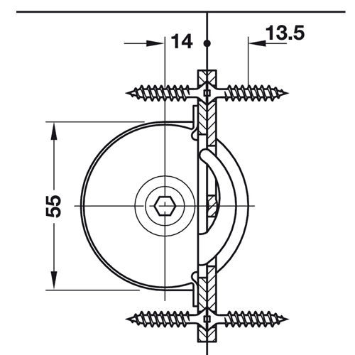 75mm x 85mm Steel Double Allen Hex Key for Giro-Bolt Connector, Zinc - Alt Image 1