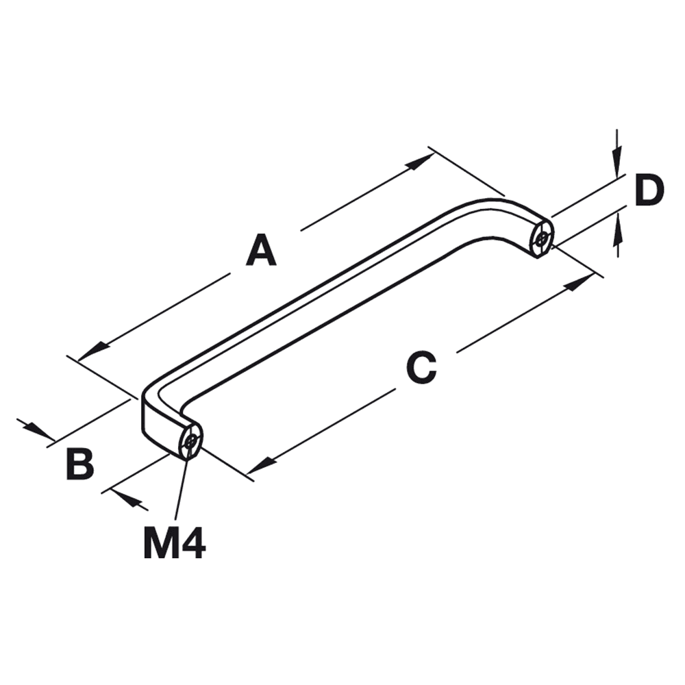 Modern Wire Pull Handle by Hafele in Matt Nickel-Plated Finish