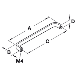 Modern Wire Pull Handle by Hafele in Matt Nickel-Plated Finish