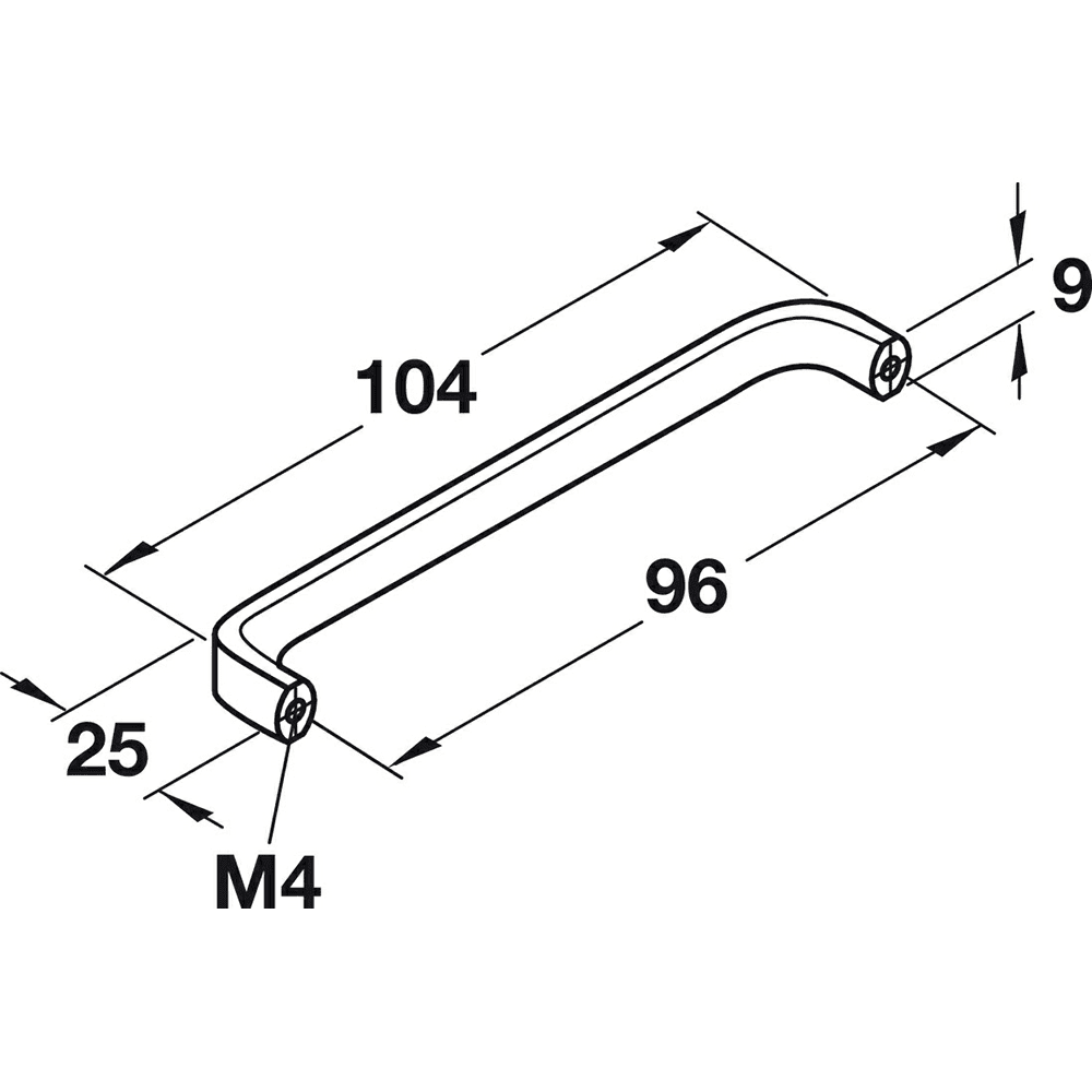 Hafele 96mm Wire Handle Pull in White Finish