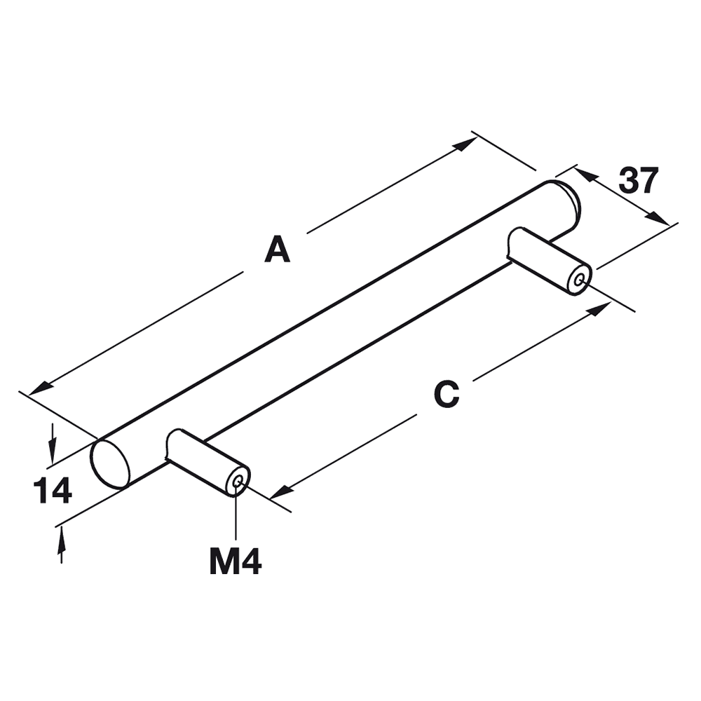 Sleek and stylish Veranda Collection Bar Pull - Hafele